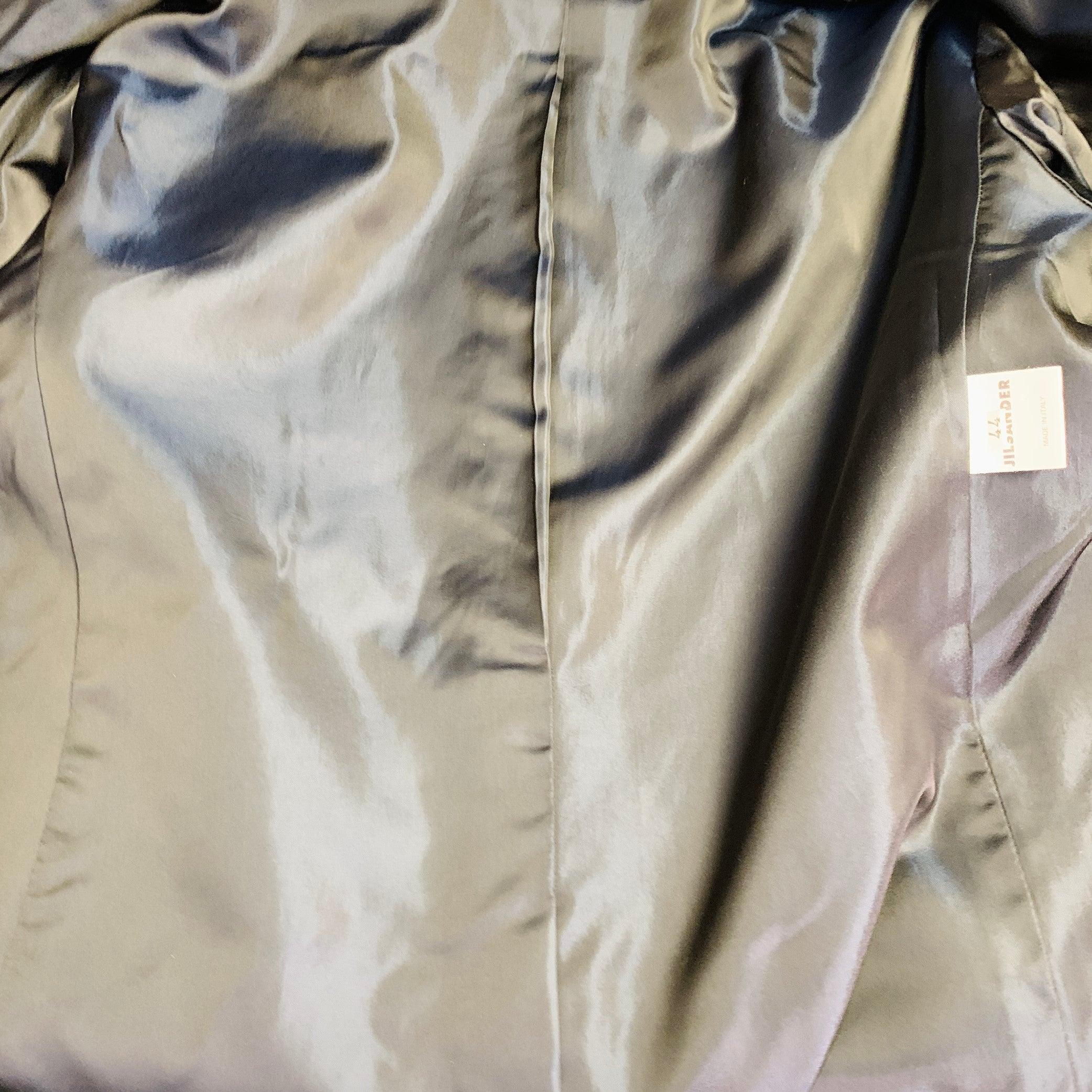 JIL SANDER Taille XL Manteau double boutonnage en laine vierge noire camel Pour femmes en vente