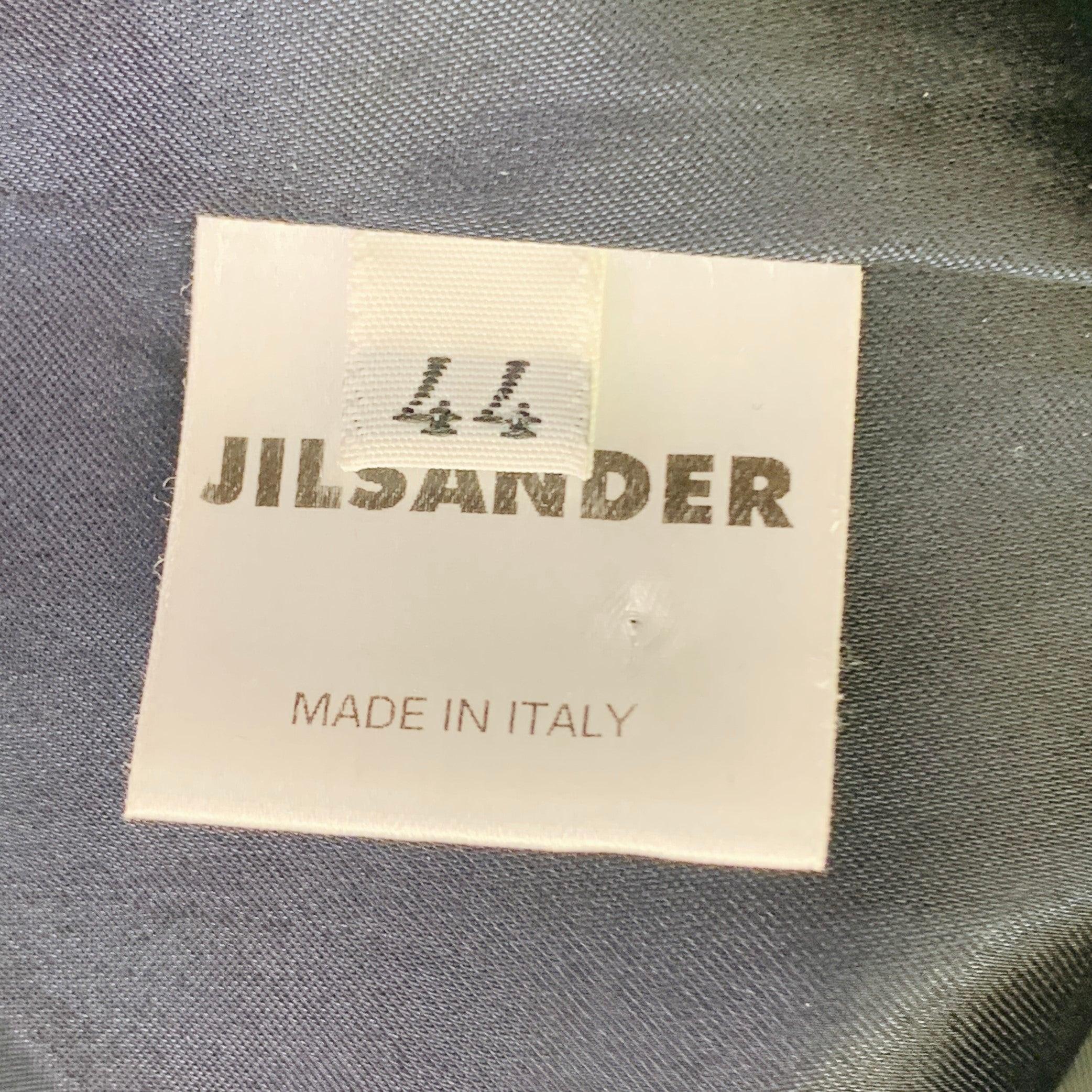 JIL SANDER Taille XL Manteau double boutonnage en laine vierge noire camel en vente 1
