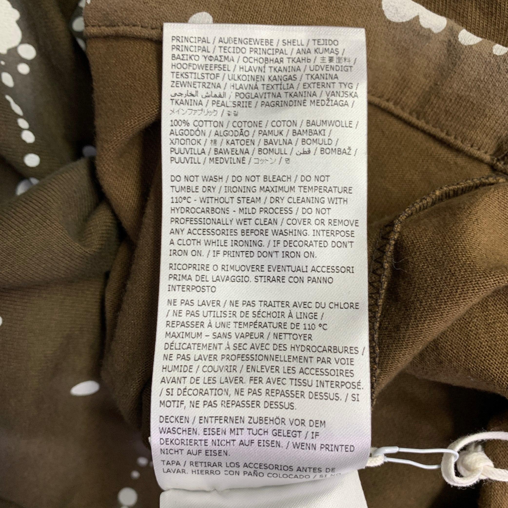 JIL SANDER Size XL Brown White Abstract Cotton Crew Neck Pullover For Sale 4