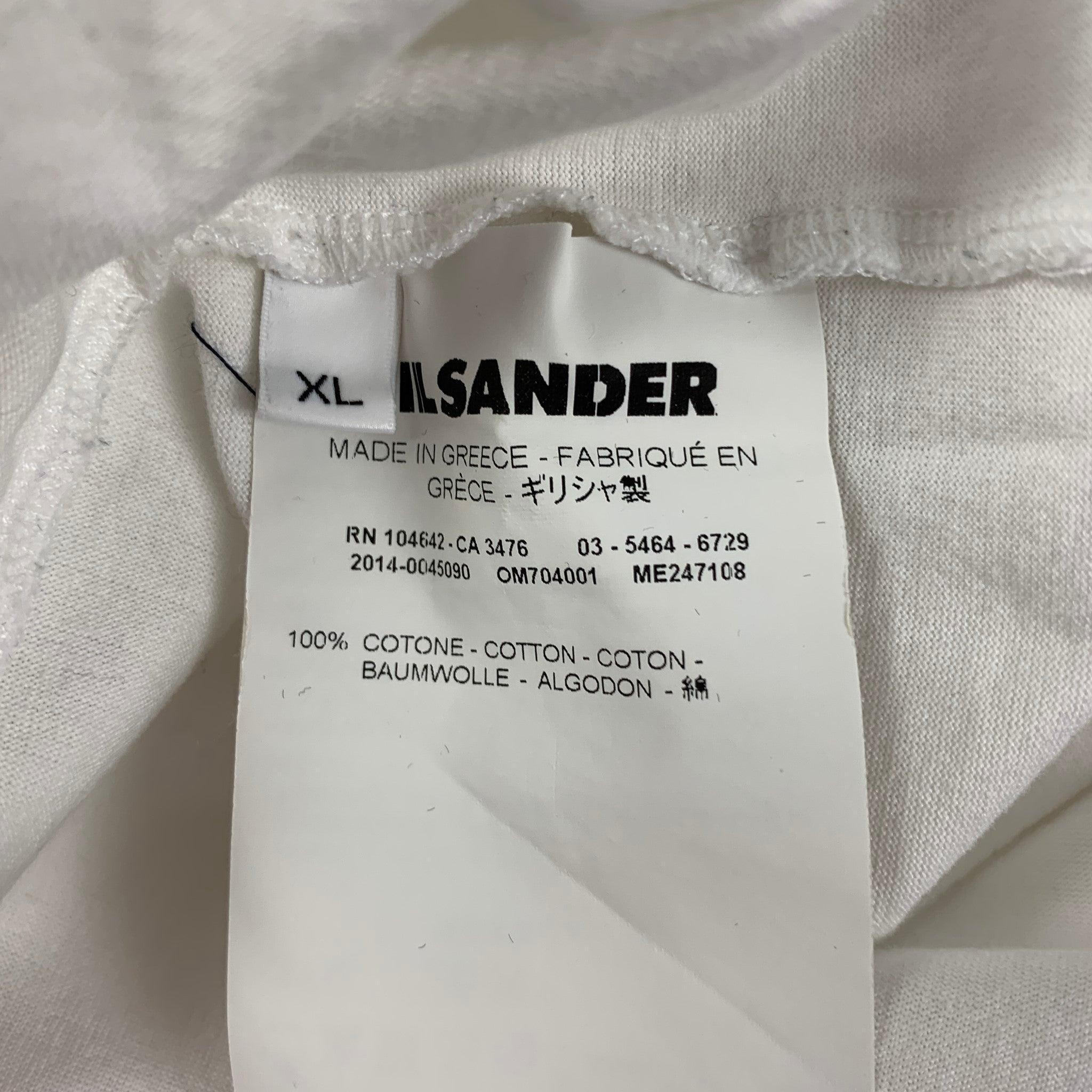 Men's JIL SANDER Size XL White Cotton Crew-Neck T-shirt For Sale