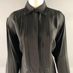JIL SANDER Größe XS Schwarzes Viskose-Faltenhemd