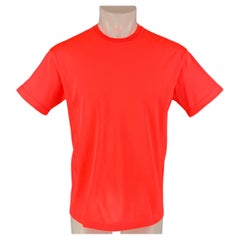 JIL SANDER - T-shirt à col ras du cou en polyester corail, taille XS