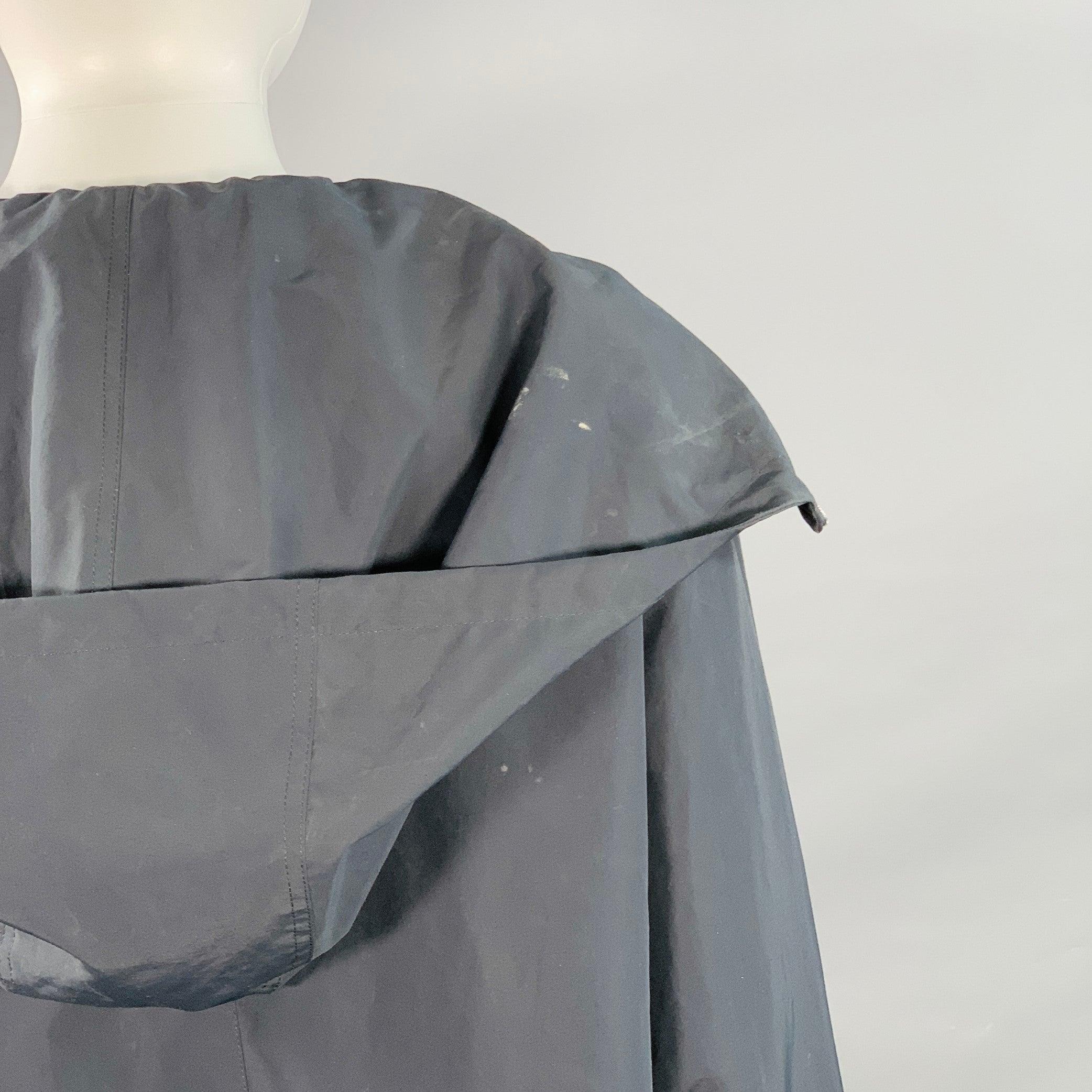 JIL SANDER Taille XS Manteau zippé à capuche en polyester marine Pour femmes en vente
