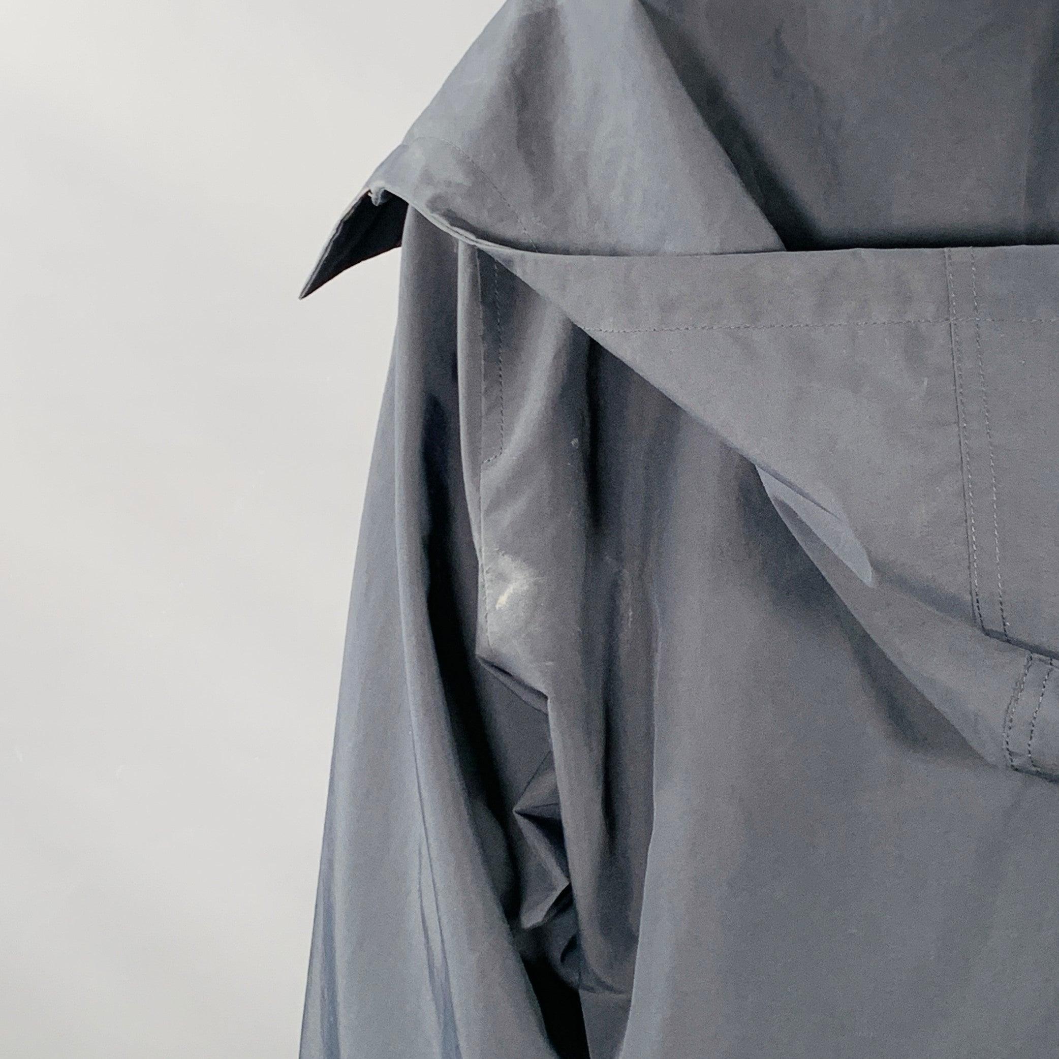 JIL SANDER Taille XS Manteau zippé à capuche en polyester marine en vente 1
