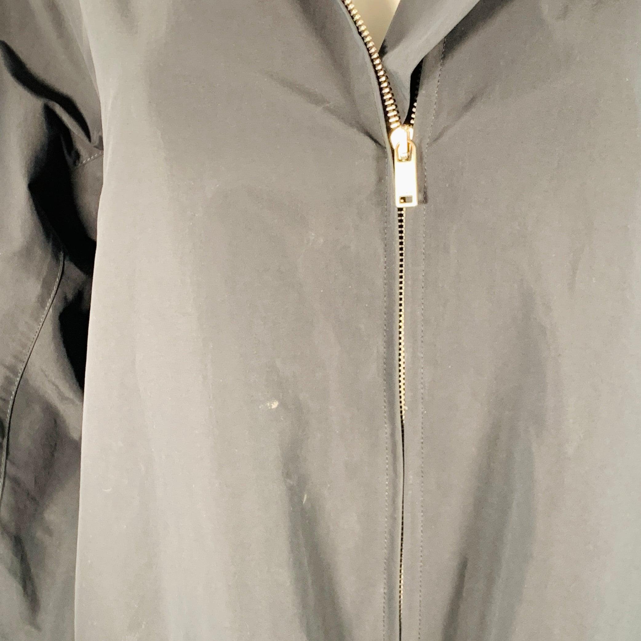JIL SANDER Taille XS Manteau zippé à capuche en polyester marine en vente 2