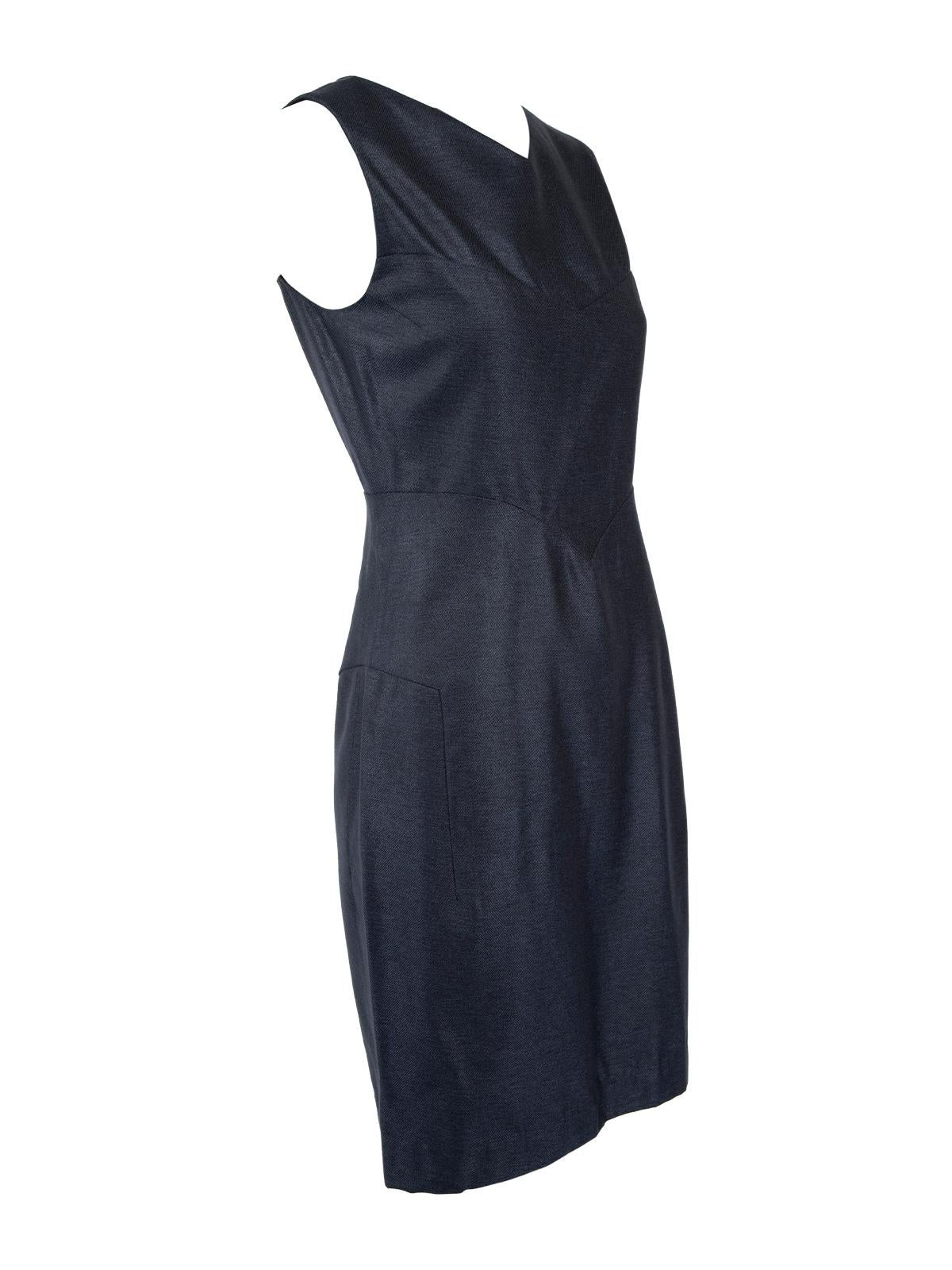 Jil Sander Sleeveless Denim Style Dress Size XXS In Excellent Condition In London, GB