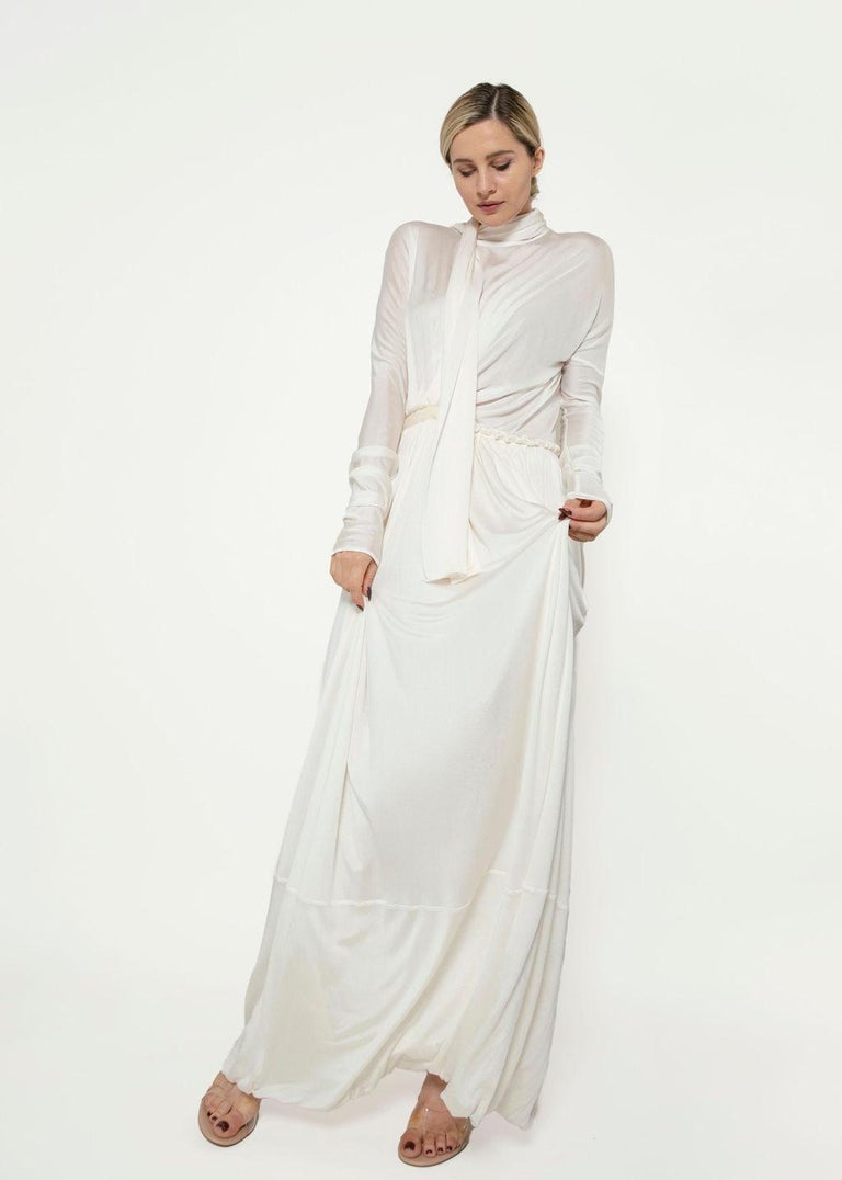 Jil Sander Spring 2020 Silk White Gown For Sale at 1stDibs
