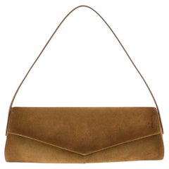 Jil Sander Suede Envelope Shoulder Bag — Brown