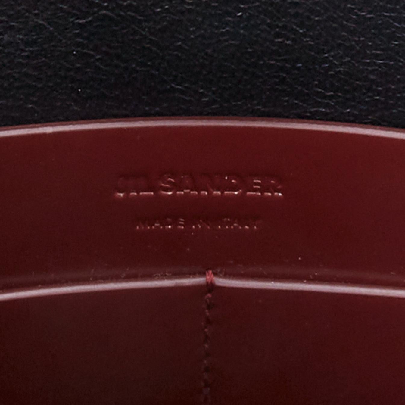 JIL SANDER Tangle burgundy knotted leather strap medium crossbody bag 6