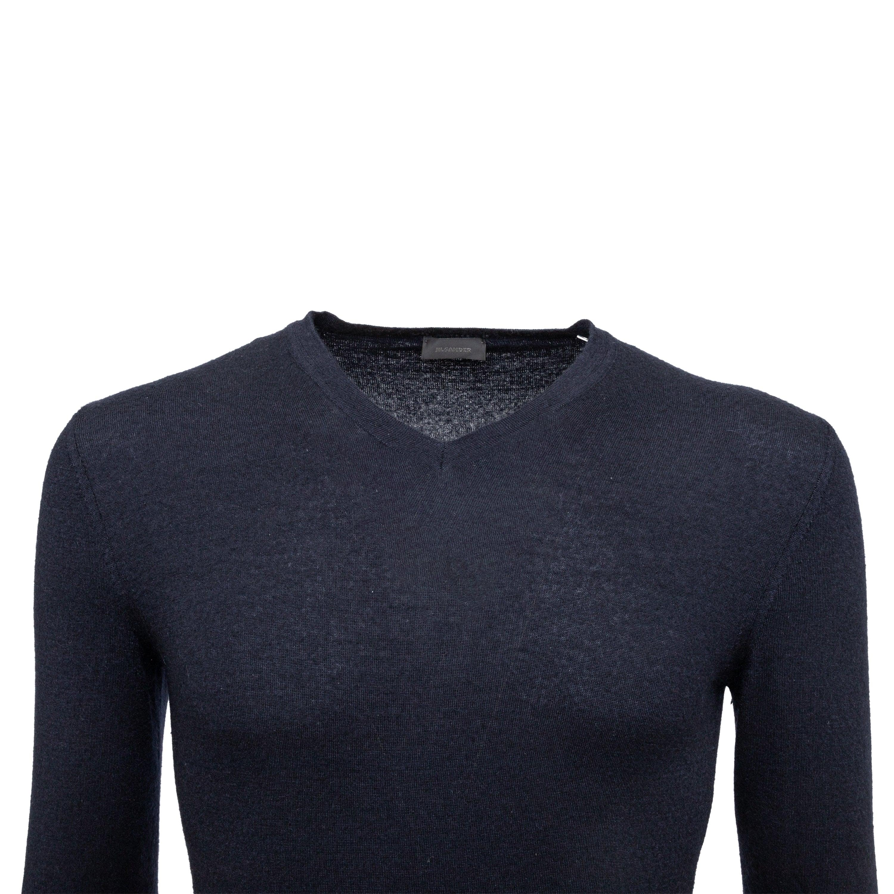 Black Jil Sander V-neck Sweater - '10s For Sale