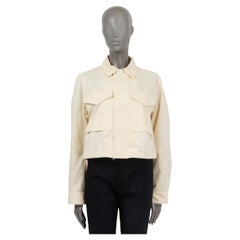 JIL SANDER vanilla beige cotton FLAP POCKET CROPPED Jacket S