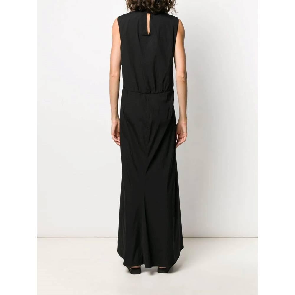 Women's Jil Sander Vintage black cotton 90s sleeveless long dress For Sale