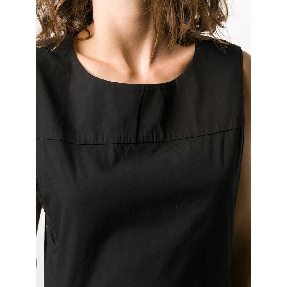 Jil Sander Vintage black cotton 90s sleeveless long dress For Sale 1
