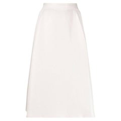 Jil Sander Vintage ivory lurex A-line 2000s midi skirt