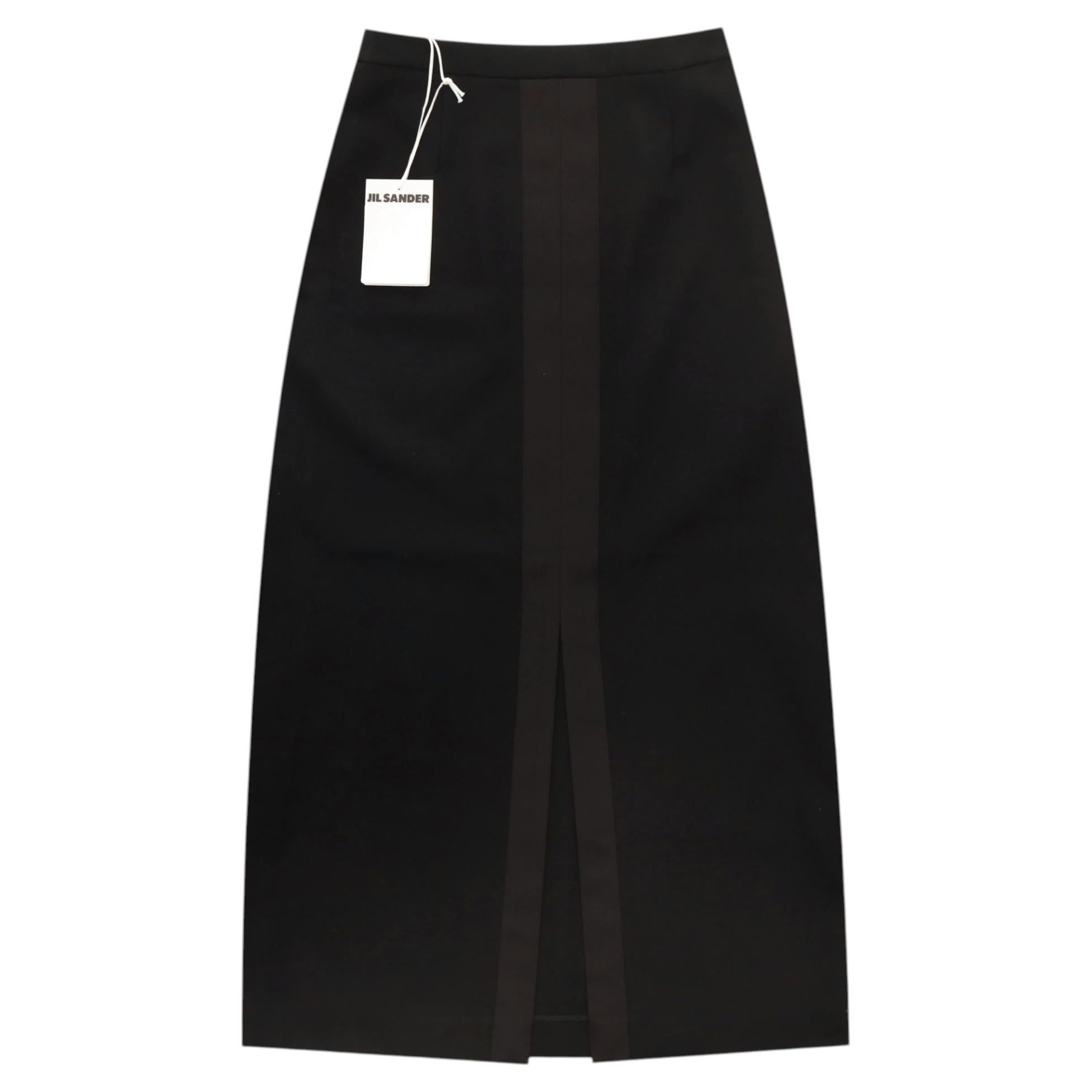 Jil Sander Virgin Wool Front Slit Midi Skirt