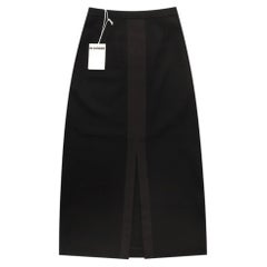 Jil Sander Virgin Wool Front Slit Midi Skirt