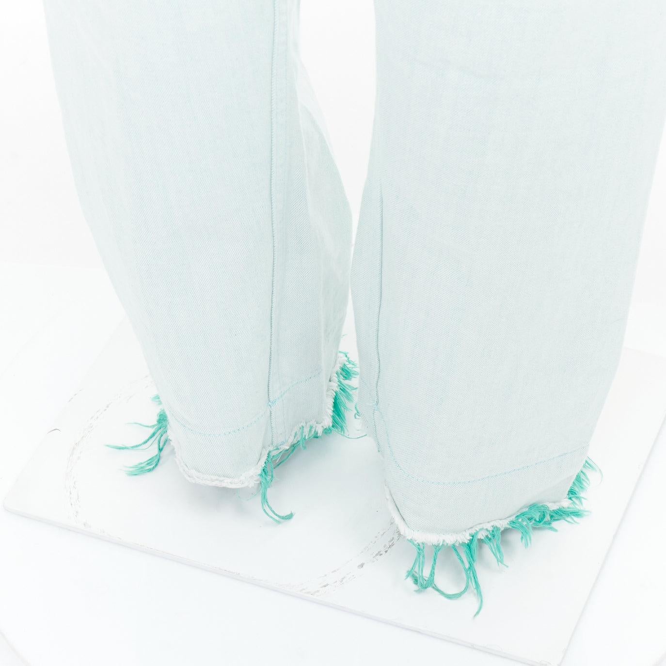JIL SANDER washed green cotton frayed hem wide leg jeans FR40 S
Reference: CNLE/A00422
Brand: Jil Sander
Material: Cotton
Color: Green, Silver
Pattern: Solid
Closure: Zip Fly
Extra Details: Aqua green cotton. Wide leg. Frayed hem. Button fastening.
