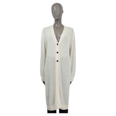 JIL SANDER + white cotton blend LONG Cardigan Sweater S
