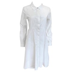 Jil Sander White Cotton Long Sleeve Button Down Handkerchief Causal Dress