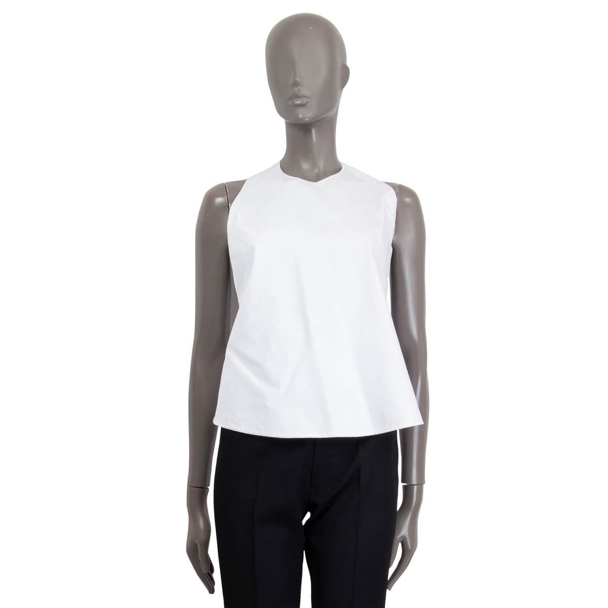 Gray JIL SANDER white cotton OPEN BACK HALTER Shirt 36 S For Sale