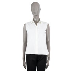JIL SANDER white cotton SLEEVELESS Button Up Shirt 38 M