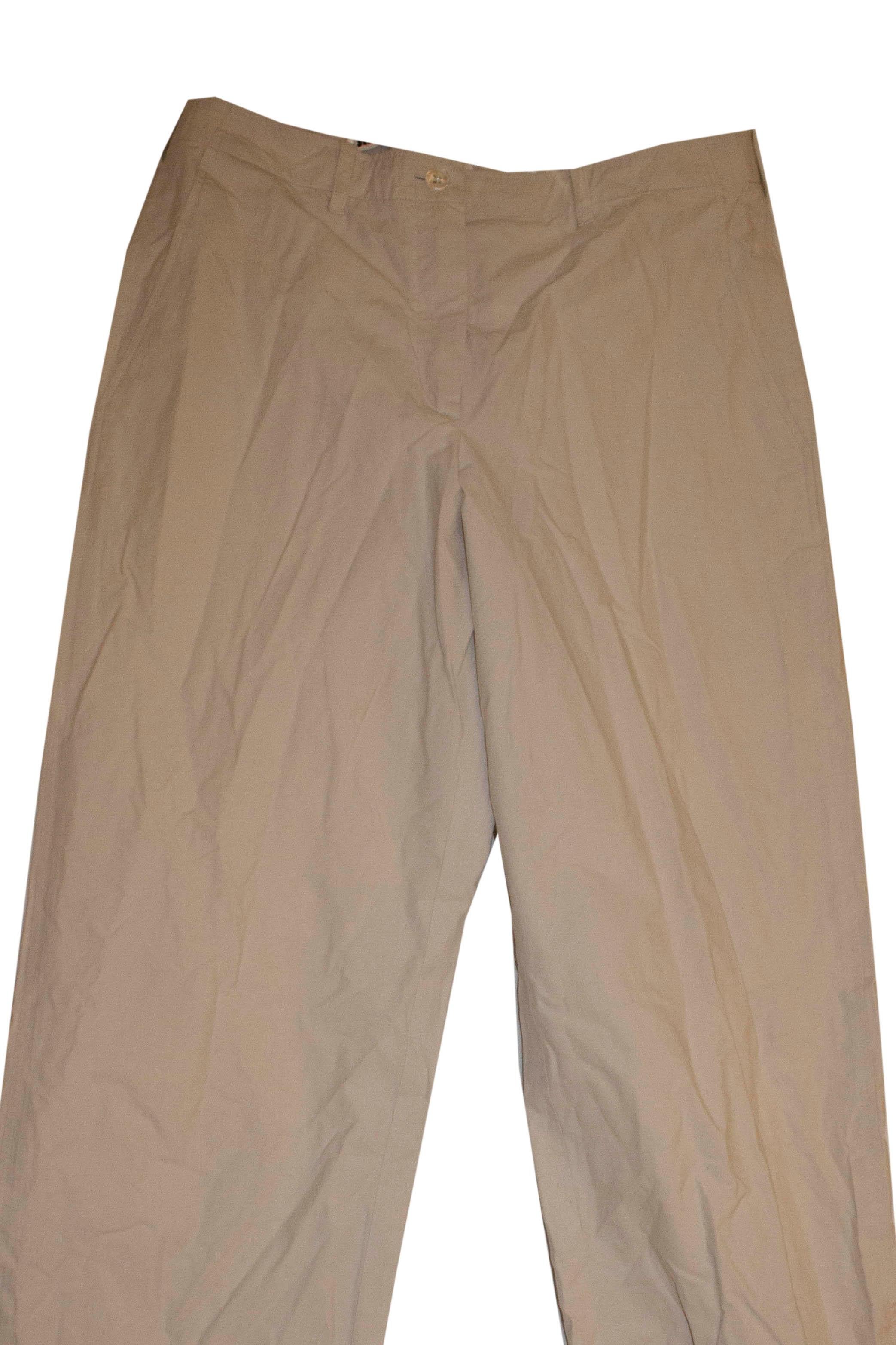 Brown Jil Sander White Cotton Trousers For Sale