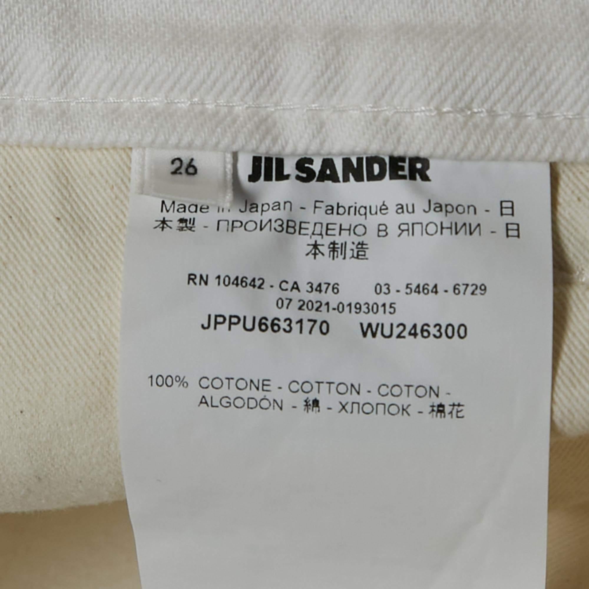 Women's Jil Sander White Denim Straight Leg High Rise Jeans S Waist 26