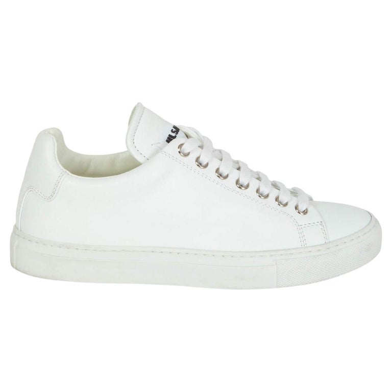 JIL SANDER white leather SMITH Tennis Sneakers Shoes 36 For Sale at 1stDibs