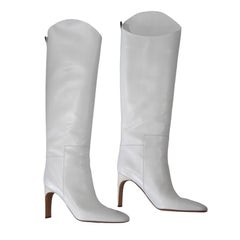 Jil Sander White Nappa-Leather Knee-High Boots 41