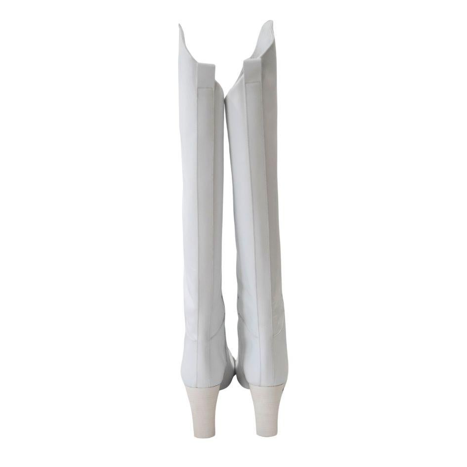 Jil Sander Botas hasta la rodilla de piel de napa blanca 41 en venta 4