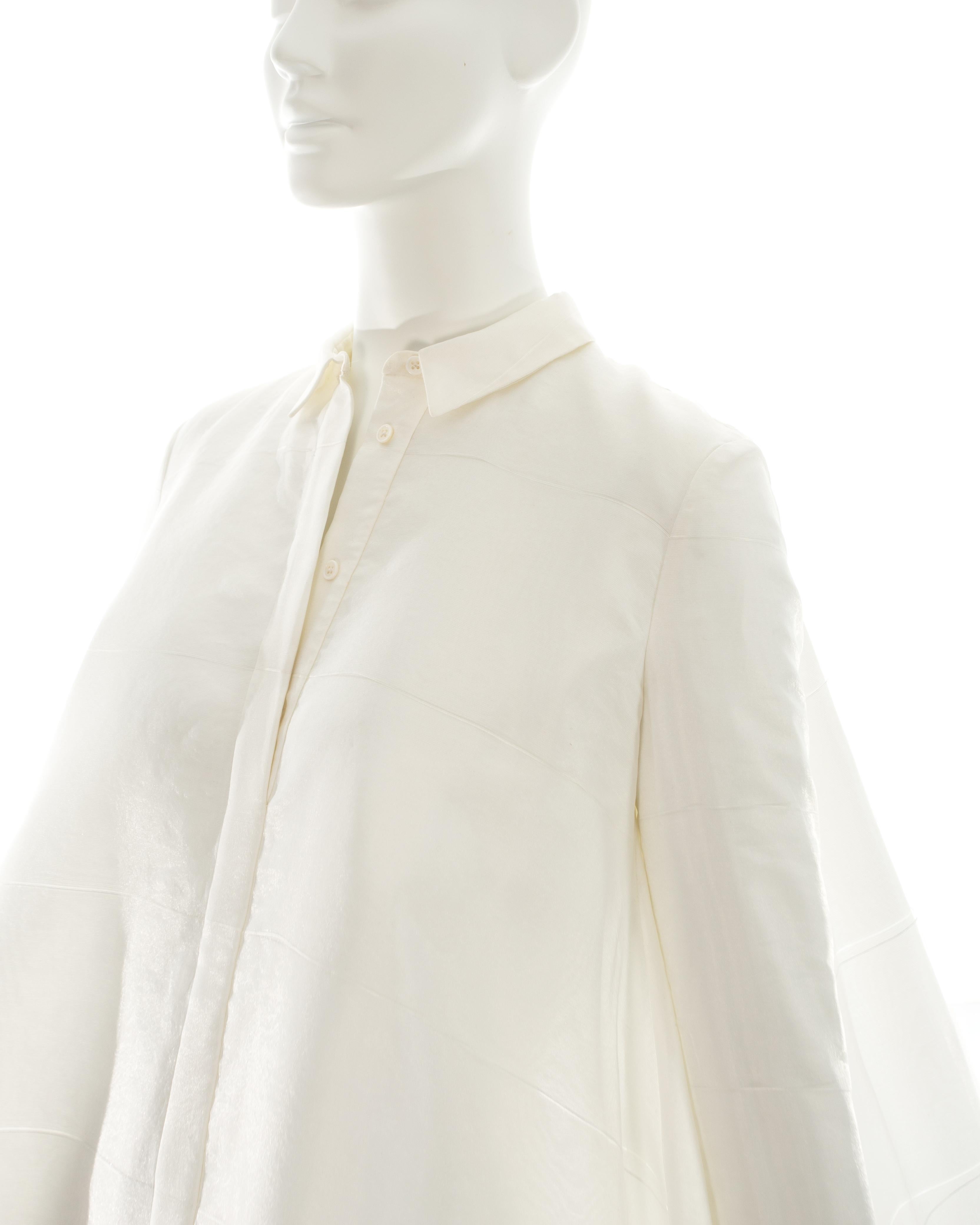 Jil Sander Weißes Hochzeitskleid aus Organza  (Grau)