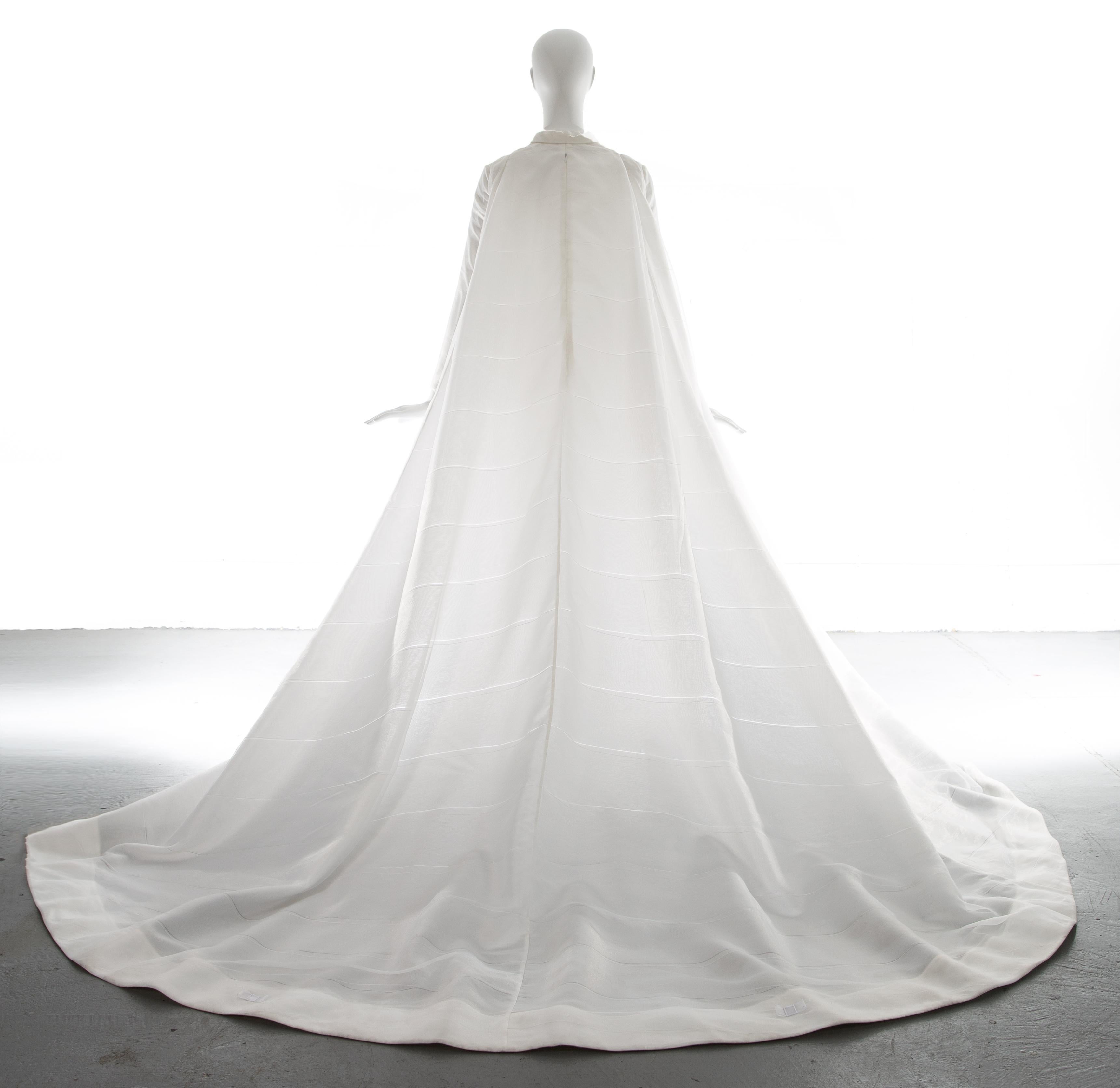 Gray Jil Sander white organza wedding dress 