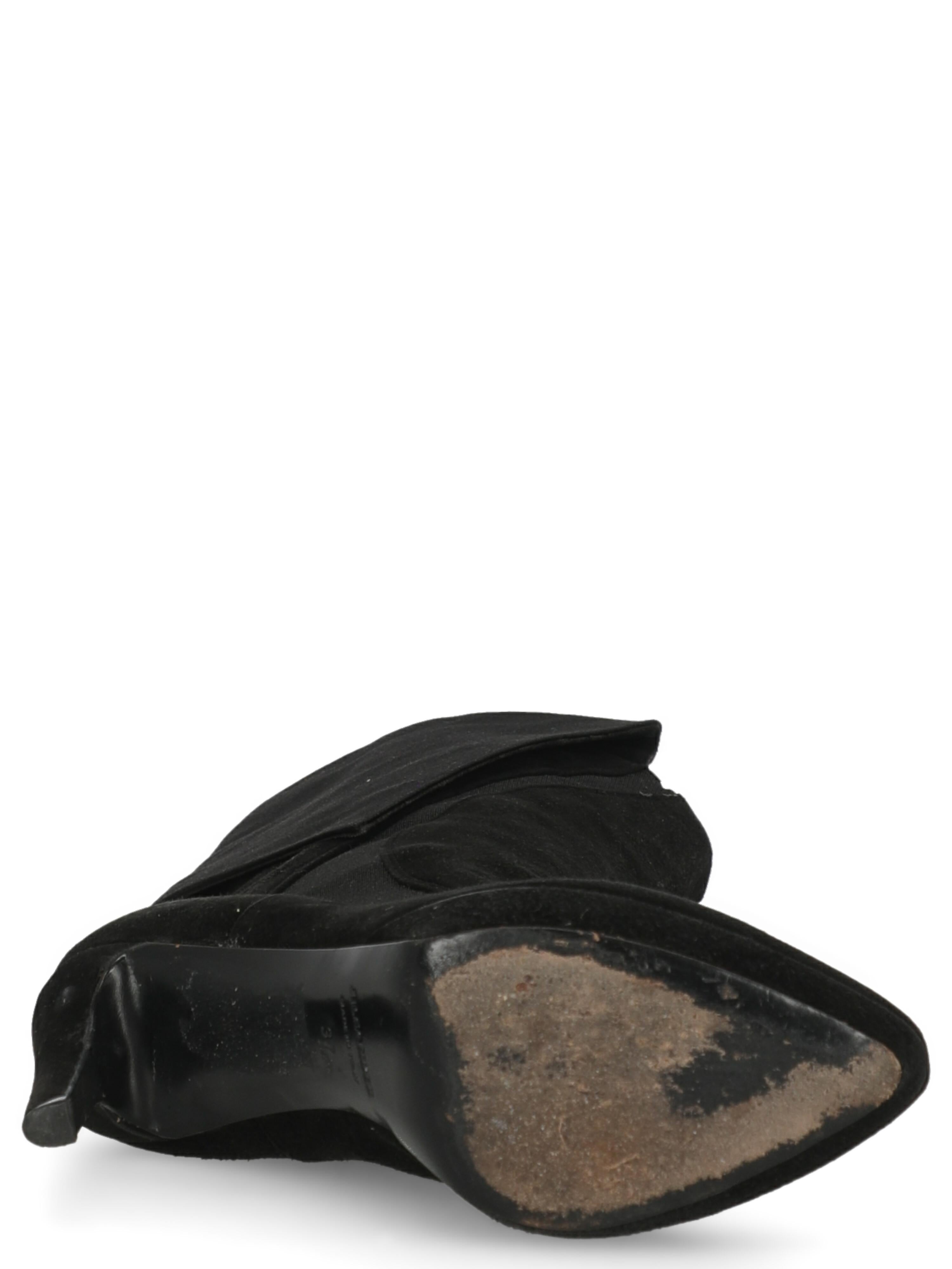 Jil Sander Women  Boots Black Leather IT 37 For Sale 1