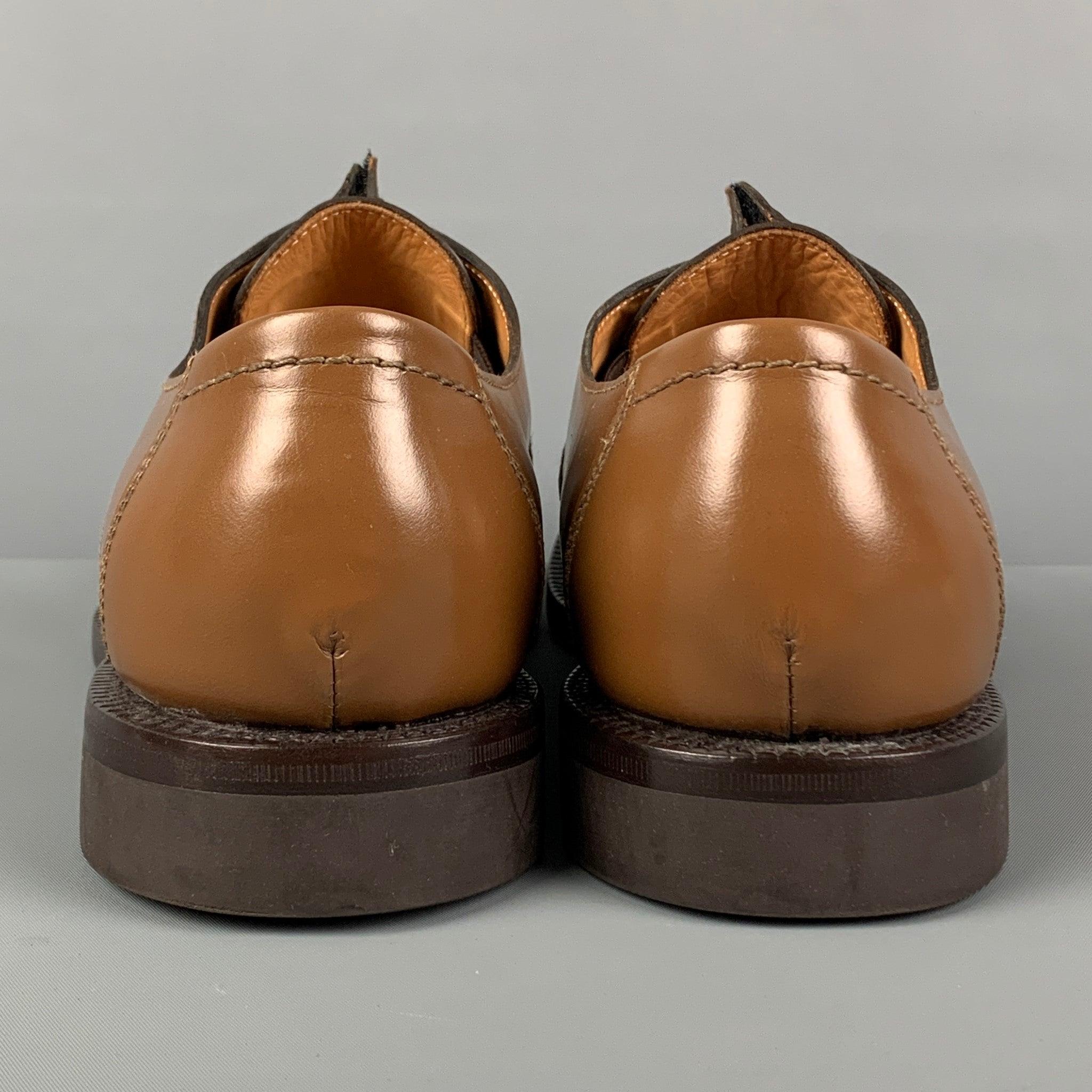 JIL SANDER x RAF SIMONS Size 11 Tan Leather Laceless Dress Shoes For Sale 1