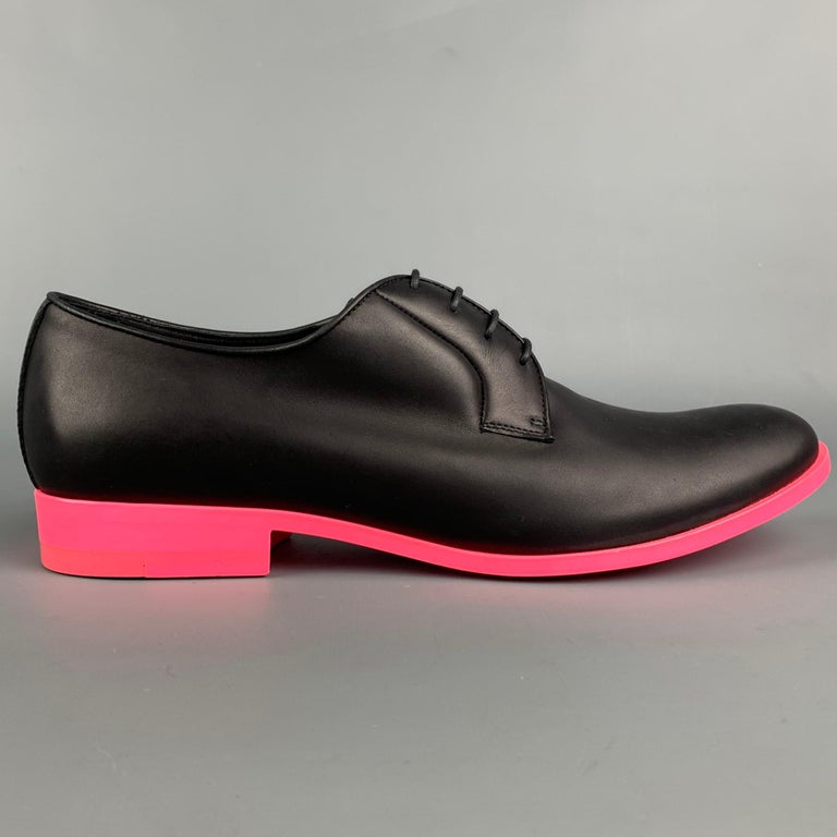 JIL SANDER x RAF SIMONS Spring 2011 Size 11 Black and Pink Leather Shoes at  1stDibs