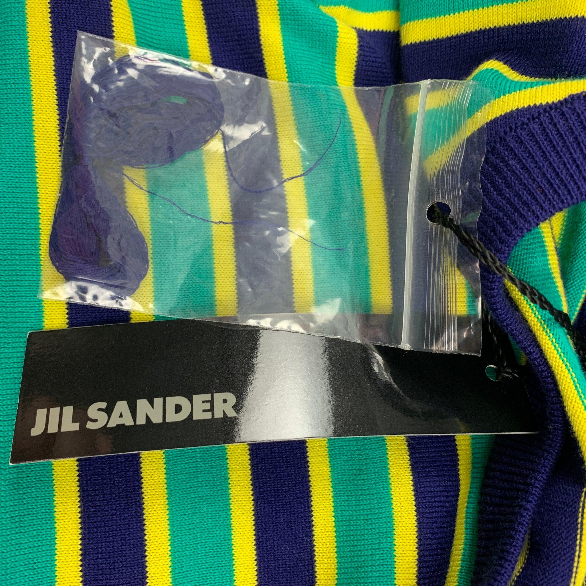JIL SANDER x RAF SIMONS SS 11 Size M Multicolor Stripe Cotton Crew-Neck Pullover For Sale 2