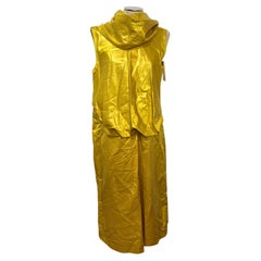 Jil Sander Gelbes Leinen Foldes Kleid FR 40 / IT 44