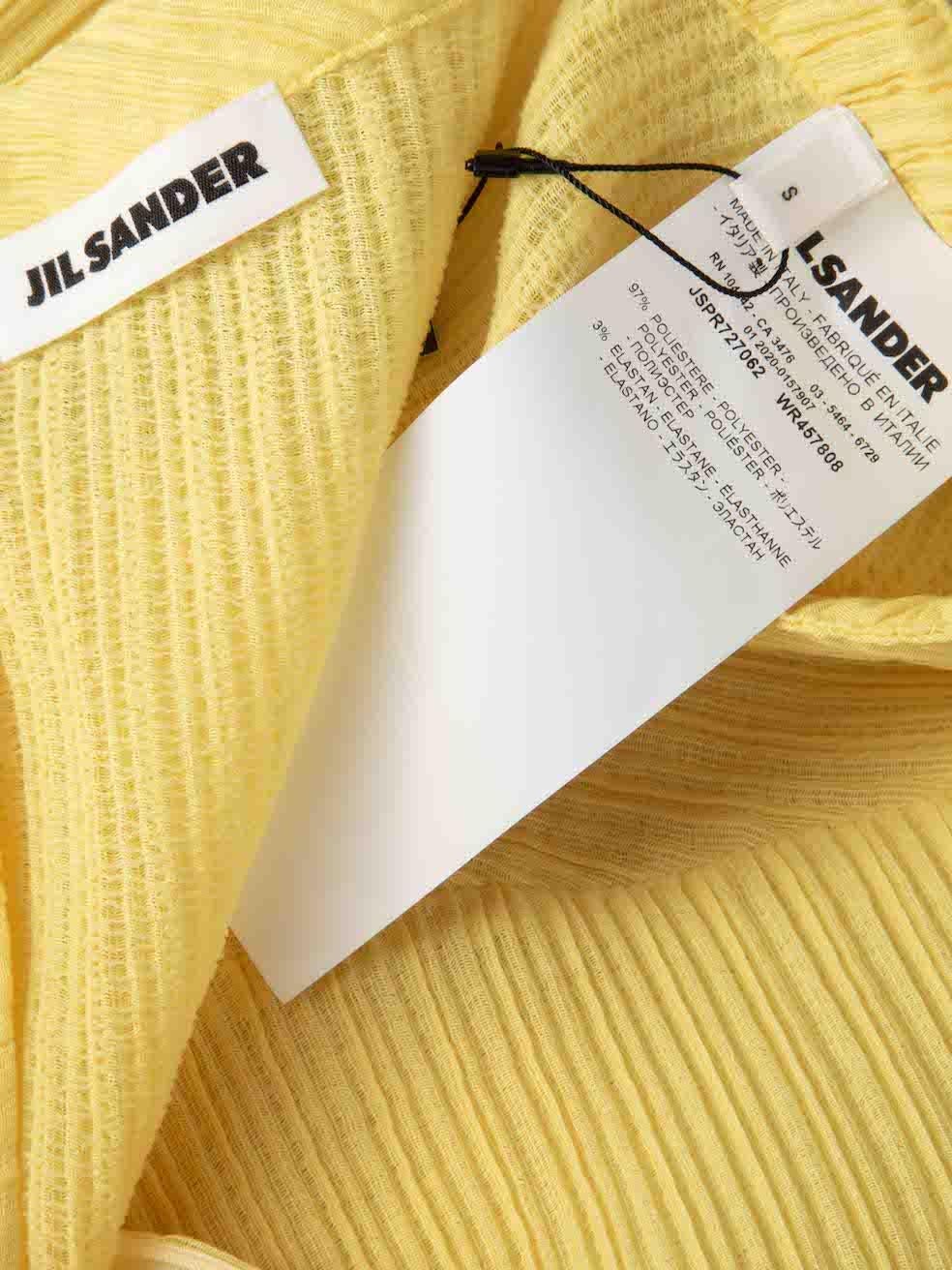 Women's Jil Sander Yellow Plissé Midi Skirt Size S For Sale