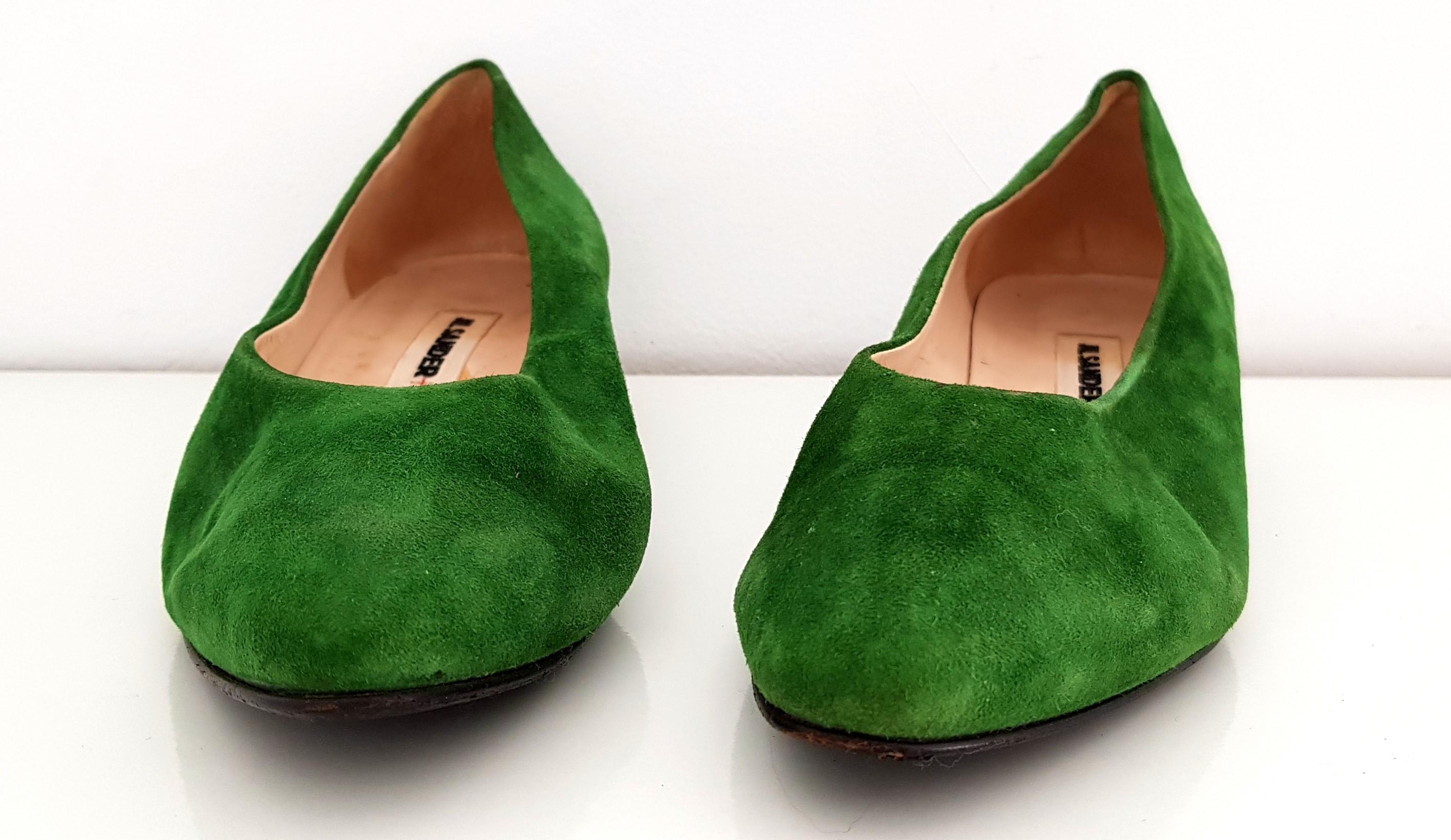 Jil Sander's Green Suede Ballerines - Size 39.5 (EU)  (Grün)