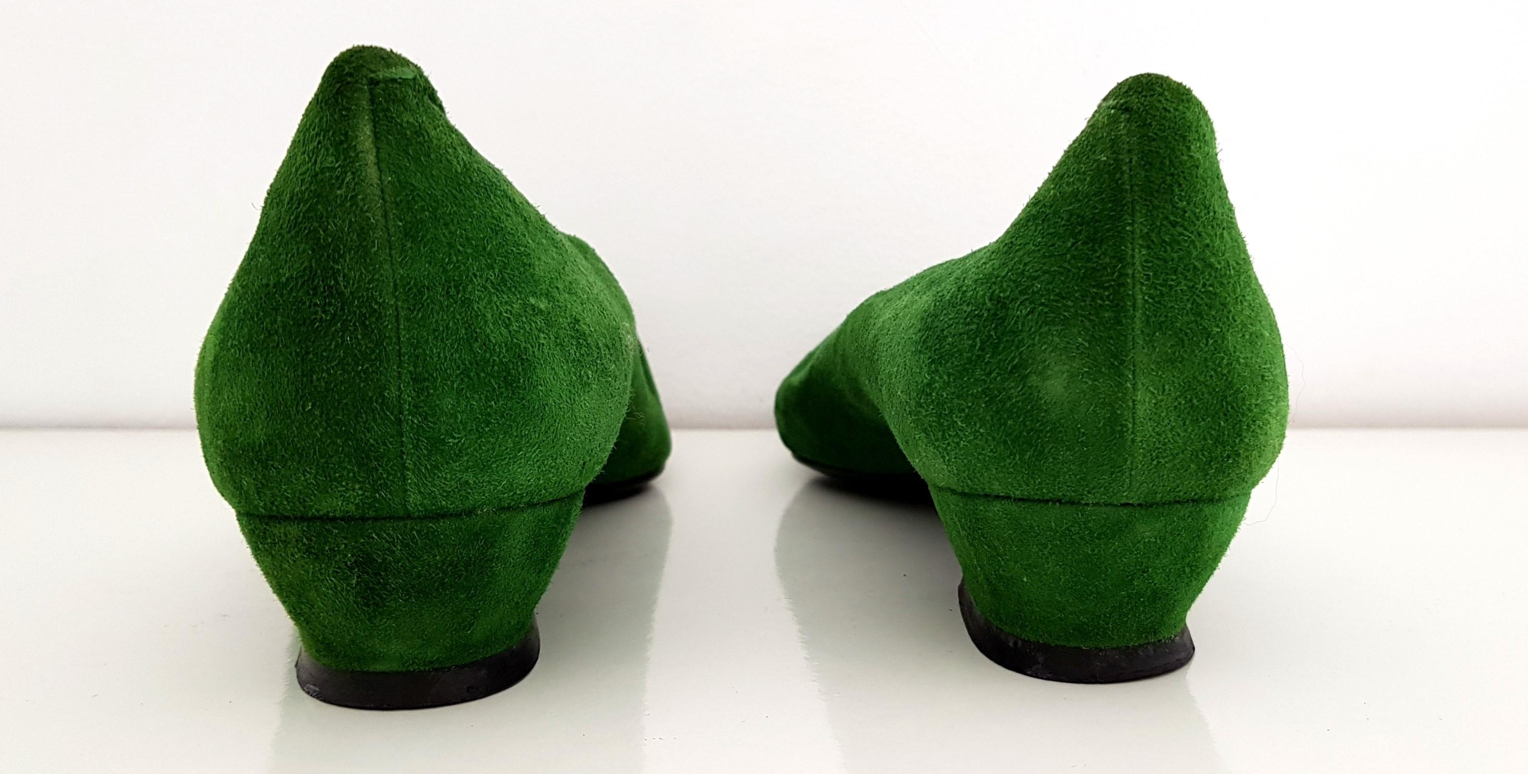 Jil Sander's Green Suede Ballerines - Size 39.5 (EU)  im Zustand „Hervorragend“ in Somo (Santander), ES