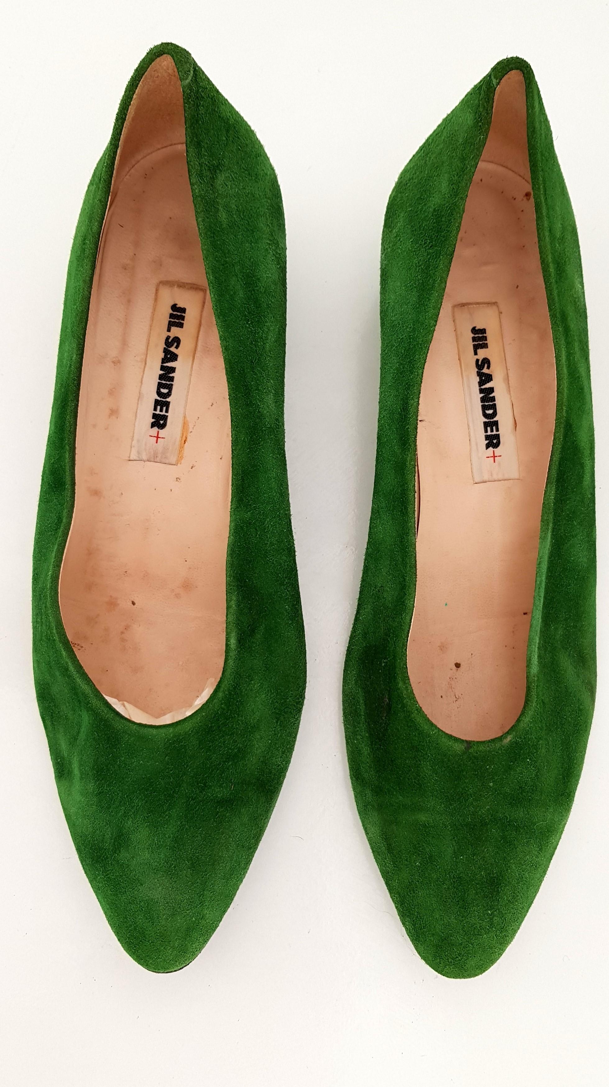 Jil Sander's Green Suede Ballerines - Size 39.5 (EU)  Damen