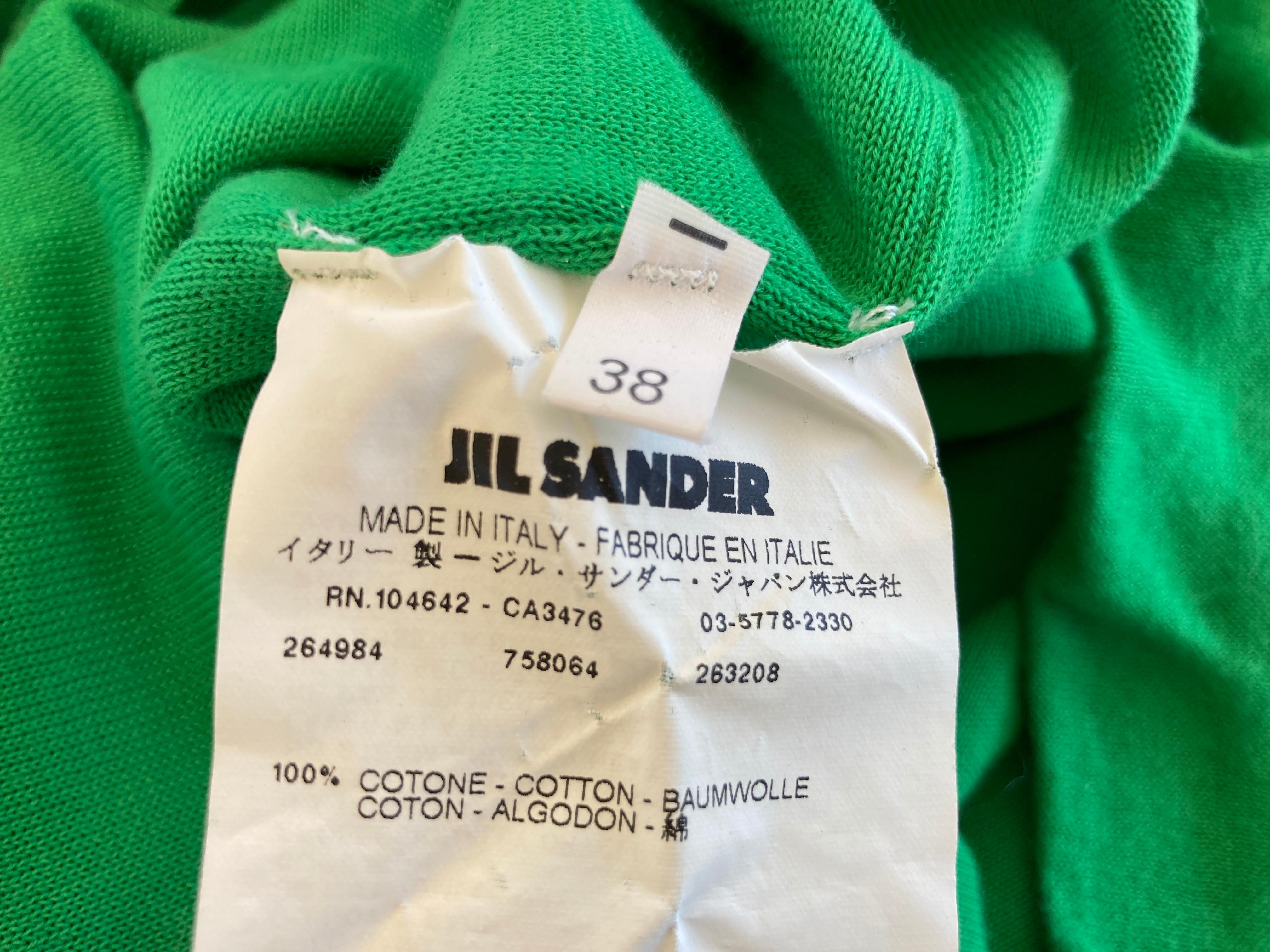 Jil Sanders Knit Cotton Tank Dress in Leaf Green For Sale 8