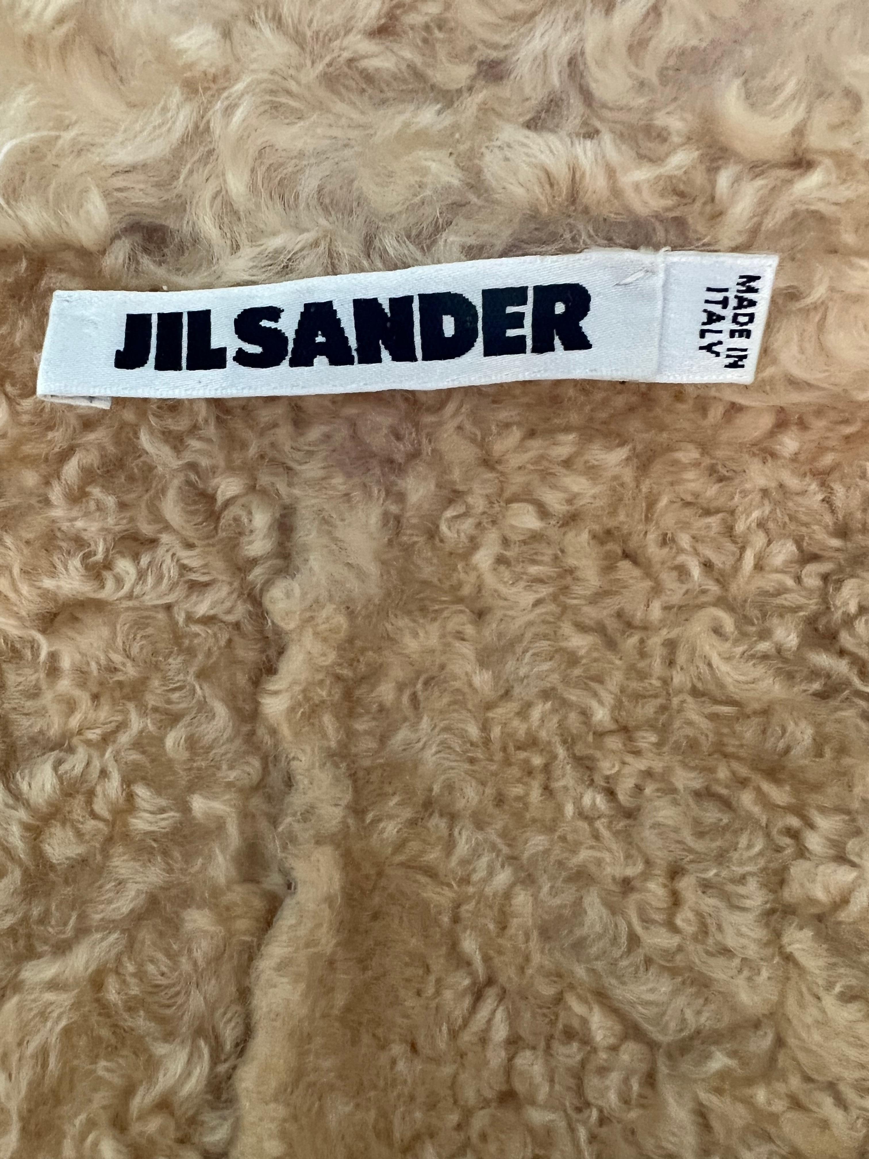 Jil Sandler Beige Jacke aus Wildleder und Pelz, Größe 36 im Angebot 4