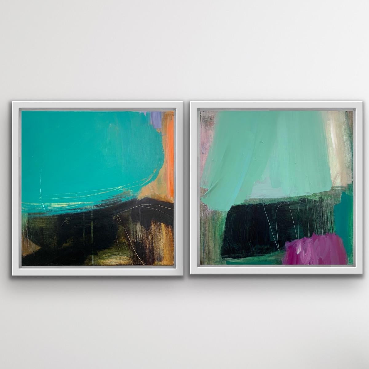 Jill Campbell Abstract Painting - Fell 3 and Fell 5 Diptych 