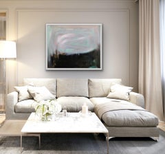 Light Summer Rain, Original Abstract Landscape Painting, Yorkshire Artwork