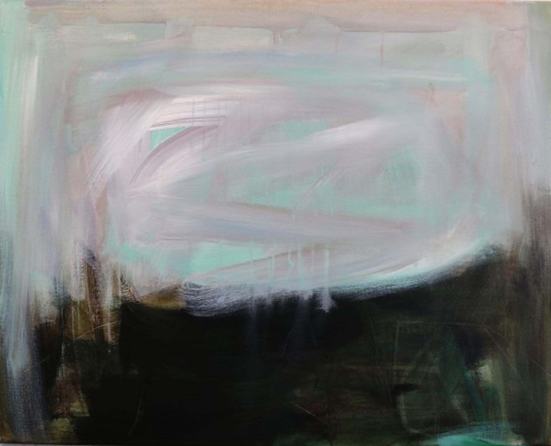 Jill Campbell Abstract Painting - Light Summer Rain, Original Abstract Landscape Painting, Yorkshire Artwork