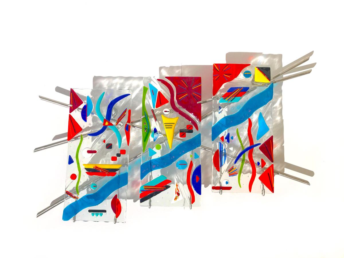 Abstract Sculpture Jill Casty - Les esprits dansent, sculpture originale en verre, 2020