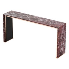 21st Century console table for entryway with marble tabletop by Laskasas