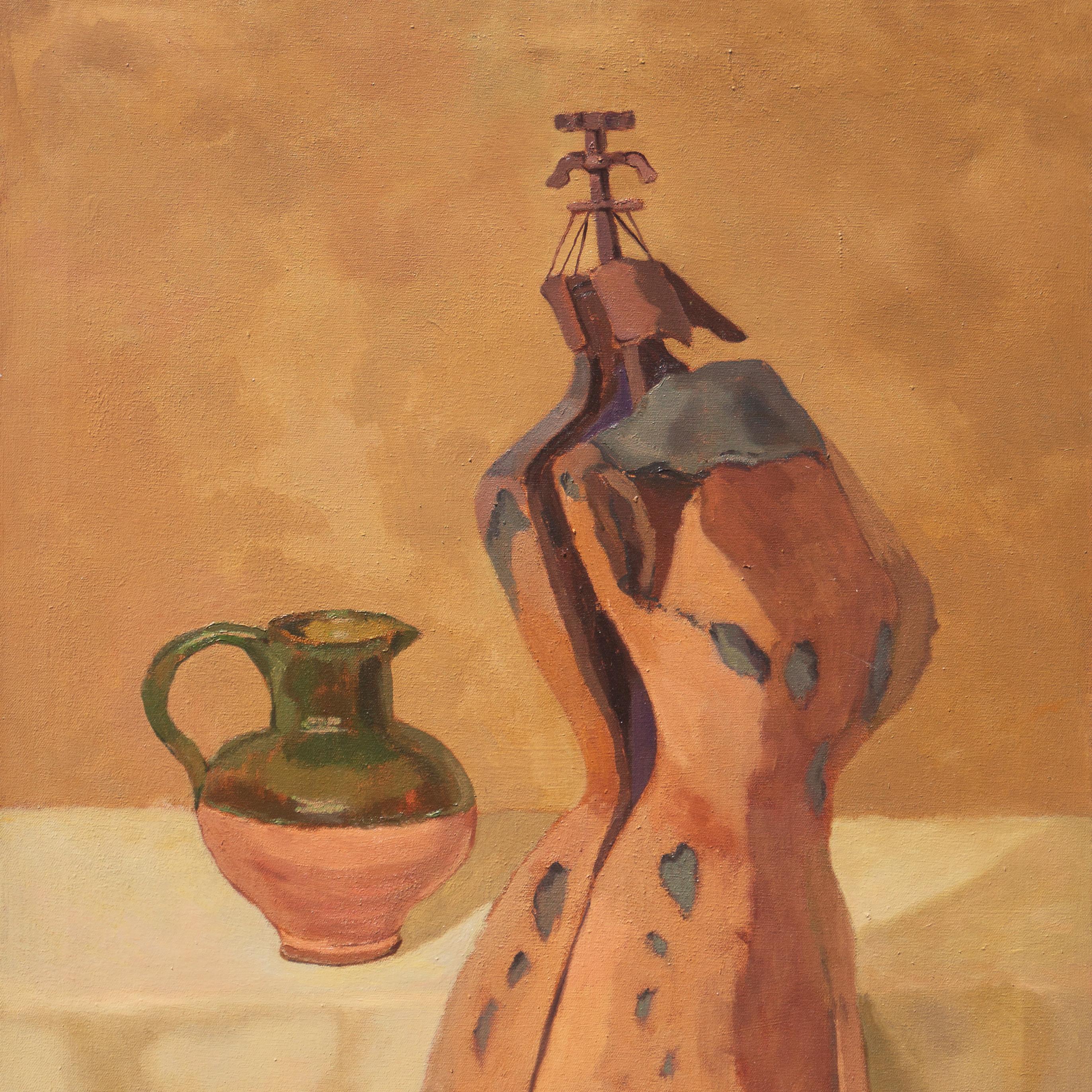 'Attic Series, Yellow', California Woman Post-Impressionist Artist, Sonoma State - American Modern Painting by Jill Davenport