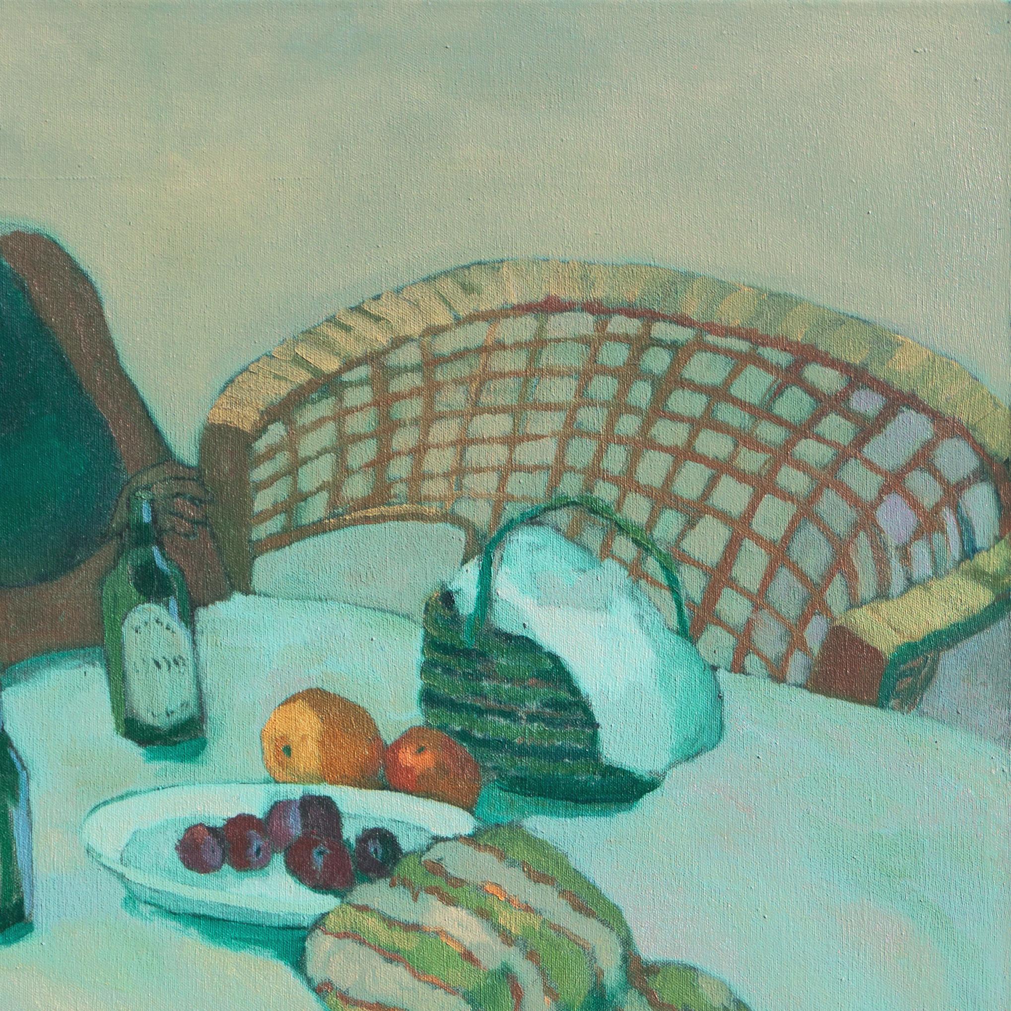 'Lilac Straw Hat', Post-Impressionist Oil, California Woman Artist, Sonoma State - Painting by Jill Davenport